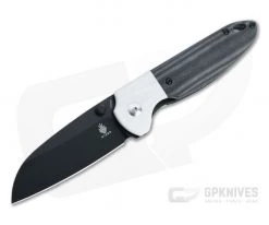 Kizer Vanguard Deviant Black M390 White Bolstered Black Micarta Liner Lock Folder V3575A2
