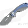 Viper Lille Black Stonewashed M390 Titanium Liner Lock Flipper Blue Anodized Overlay V5963TIBL