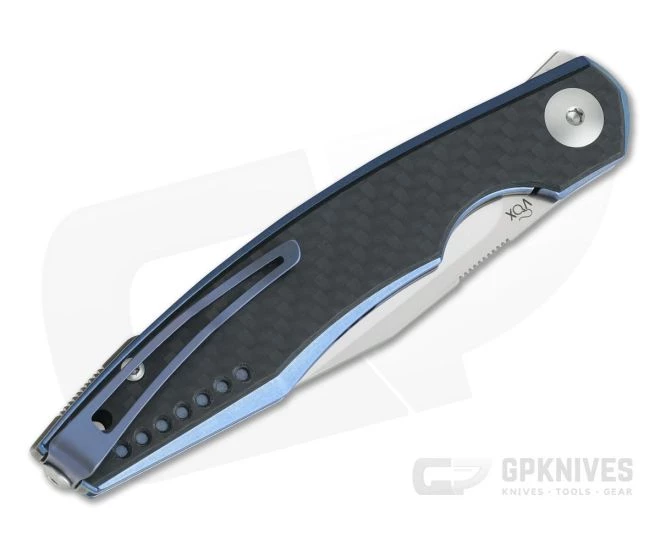 Viper Belone Satin M390 Blue Titanium Liner Lock Flipper Carbon Fiber Overlay V5970BLFC 4 Viper Belone Satin M390 Blue Titanium Liner Lock Flipper Carbon Fiber Overlay V5970BLFC - Image 2
