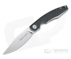 Viper Belone Satin M390 Titanium Liner Lock Flipper Carbon Fiber Overlay V5970TIFC