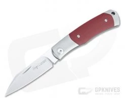 Viper Hug Thiel Design Satin M390 Two Bolsters Red G10 Slip Joint Knife V5994GR