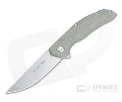Viper x Anso Orso 2 Flipper Stonewashed LO-QPM 20-4 Green Micarta Titanium Folder V5998CG