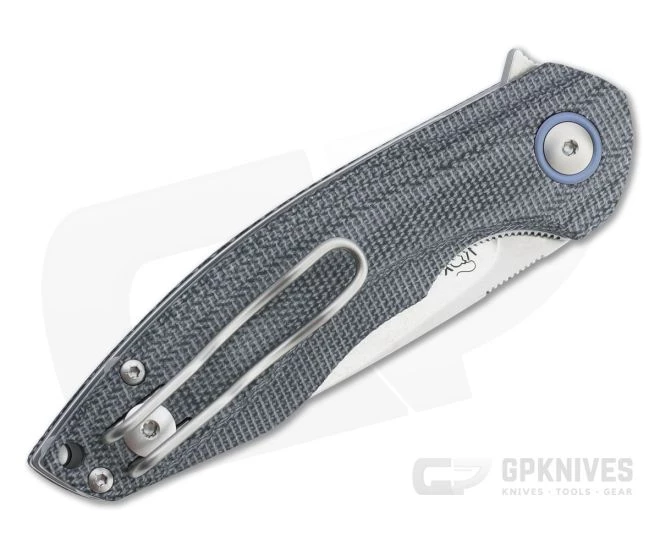 MKM Mikita x Vox Timavo Stonewashed M390 Black Micarta Liner Lock Flipper VP02-BC 4 MKM Mikita x Vox Timavo Stonewashed M390 Black Micarta Liner Lock Flipper VP02-BC - Image 2