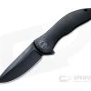WE Knives Synergy2v2 Drop Point Flipper Black Stonewashed 20CV Integral Titanium Folder WE18046D-3 -EDC (Every Day Carry) Shop we18046d 3 1