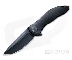 WE Knives Synergy2v2 Drop Point Flipper Black Stonewashed 20CV Integral Titanium Folder WE18046D-3