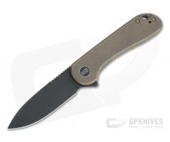 WE Knives Elementum Black Stonewashed 20CV Bronze Titanium Frame Lock Flipper WE18062X-4