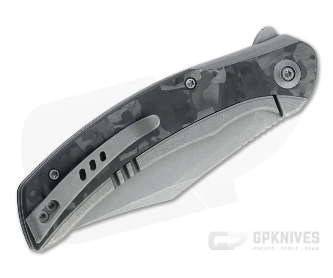 WE Knives Snick Gray Stonewashed 20CV Marbled Carbon Fiber Inlaid Nested Frame Lock Flipper WE19022F-2 4 WE Knives Snick Gray Stonewashed 20CV Marbled Carbon Fiber Inlaid Nested Frame Lock Flipper WE19022F-2 - Image 2