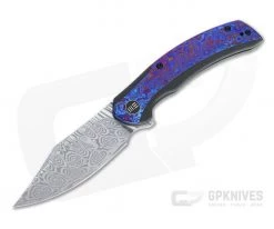 WE Knives Snick Heimskringla Damasteel Timascus Inlaid Nested Frame Lock Flipper WE19022F-DS1