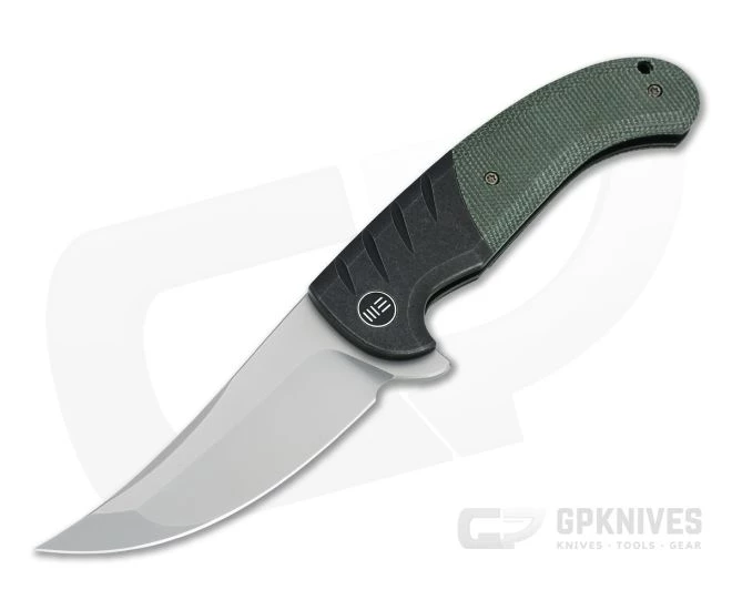 WE Knives x Ochs Curvaceous Blasted 20CV Green Micarta Black Titanium Flipper WE20012-2 3 WE Knives x Ochs Curvaceous Blasted 20CV Green Micarta Black Titanium Flipper WE20012-2