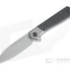 WE Knives Soothsayer Flipper Blasted 20CV Black Twill Carbon Fiber Folder WE20050-1