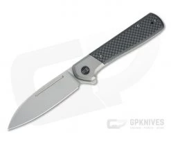 WE Knives Soothsayer Flipper Blasted 20CV Black Twill Carbon Fiber Folder WE20050-1