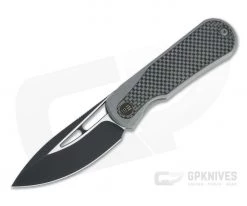 WE Knives x Hel Baloo Front Flipper Black Stonewashed 20CV Carbon Fiber Gray Titanium Folder WE21033-2